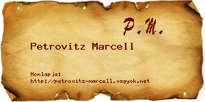 Petrovitz Marcell névjegykártya